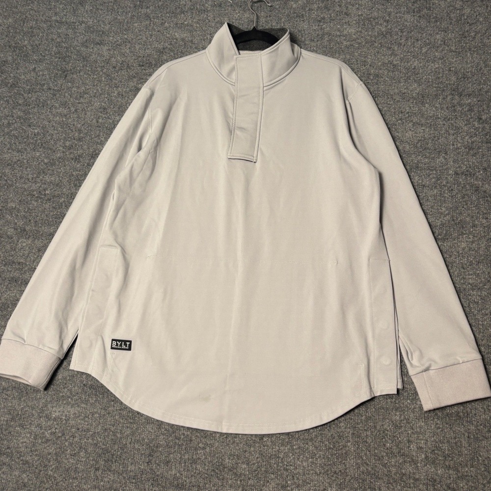 BYLT Premium Basics Pullover Mens L Fawn Grey Elite+ Fairway Golf Drop-Cut
